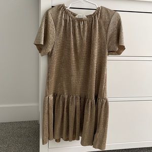 Girls gold rubbed dress